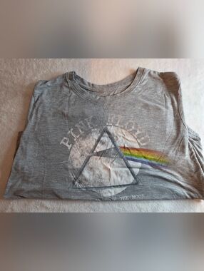 Pink Floyd Dark Side of the Moon Crop Top T-Shirt Gray Band Tee Women’s 1x